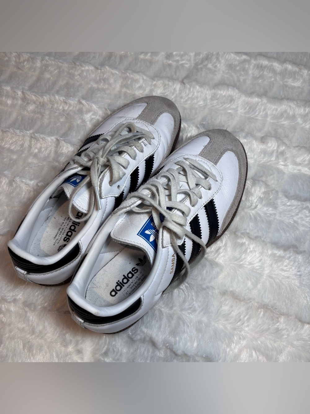 Adidas Samba Sneakers in White & Black size 4